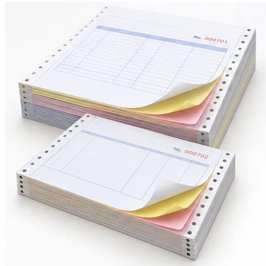 Custom multipart continuous NCR business forms