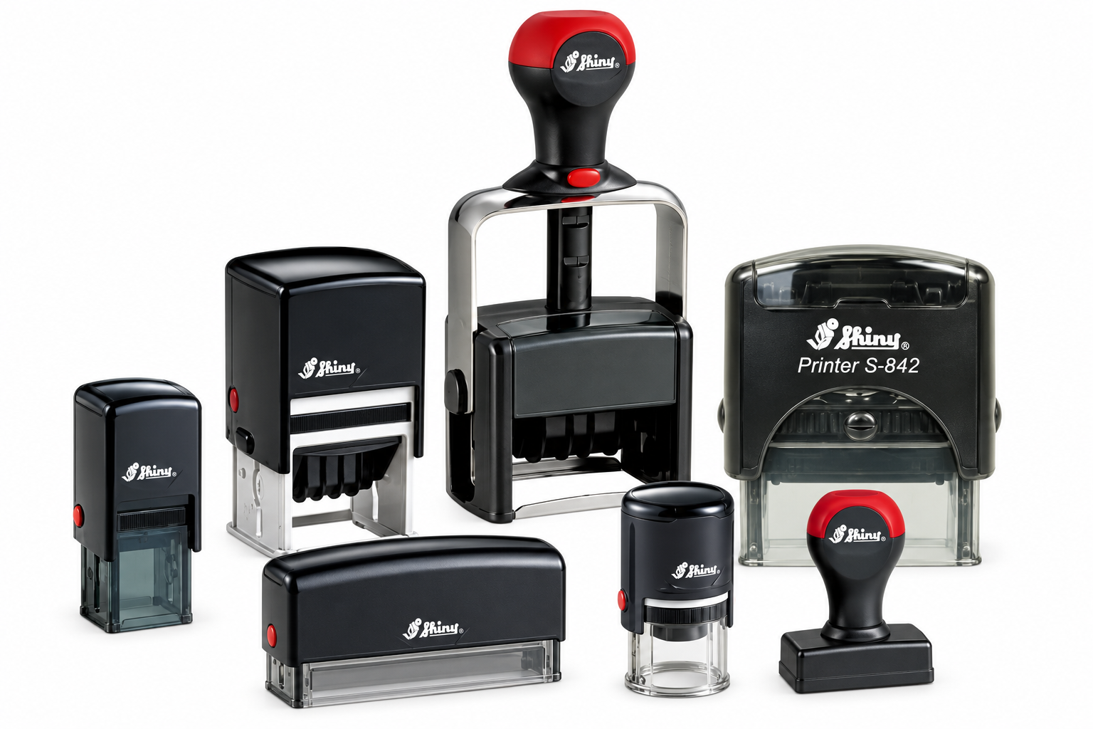 Shiny stamp model selection including self-inking and heavy-duty stamps